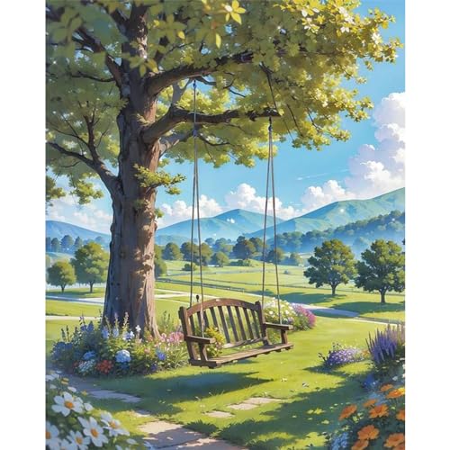 xackcme Landscape Paint by Numbers for Adults - Scenery Paint by Number on Canvas Without Frame, DIY Oil Painting for Gift Home Wall Decor (16x20 inch) - color: MT12366