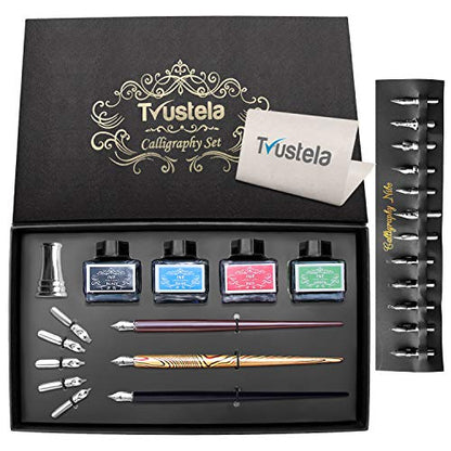 Calligraphy Set For Beginners, 3 Calligraphy Pens, 4 Ink Bottle 15ml, 20 Calligraphy Nibs, 1 Calligraphy Pen Holder, Dip Pen Set, Gift For Men, Women And Kids, Calligraphy Kit For Beginners