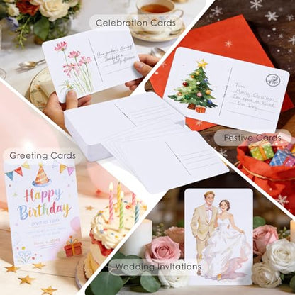 KOVIEDE 100 Sheets 4x6 Watercolor Postcards, 140lb/300gsm 100% Cotton Blank Postcards Water Color Paper Cards Art Supplies Great for Coloring, Mailing, Valentines, Greeting Cards