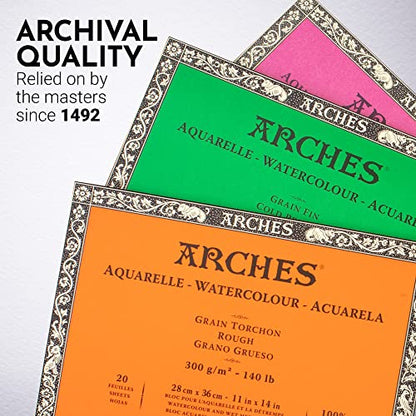 Arches Watercolor Paper Block, Rough, 11" x 14", 140 Pound - size: 11"x14", style: Rough