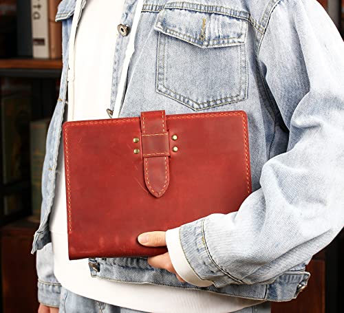 Robrasim Handmade Leather Sketchbook Cover, Leather Artist Sketch Pad Cover for 5.5" x 8.5" Sketchbook, Drawing Book and Pencil Case, Journal Notebook Portfolio, Artis Gifts-Wine - color: Wine