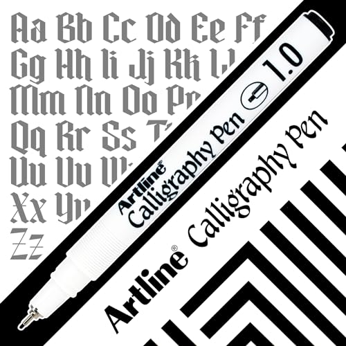 Artline EK-240W4 Calligraphy Pen - Assorted (Pack of 4), Black