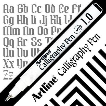 Artline EK-240W4 Calligraphy Pen - Assorted (Pack of 4), Black
