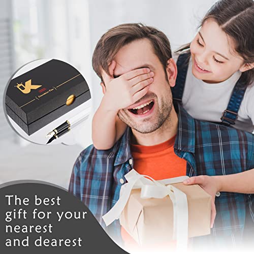 Tiankool Luxury Fountain Pen,Fine Nib, Exquisite Pen Gift Set for Men&Women-Includes 10 Ink Cartridges&Ink Converter- Nice Pens - White - color: White