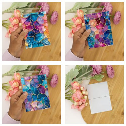 GOTO CLAY TOOLS Colorful Stained Glass Clay Transfer Paper – 6 Pcs, Transfer Paper for Polymer Clay, Stained Glass Pattern Polymer Clay Transfer Sheet for Jewelry Making - color: Stained Glass - Coloful