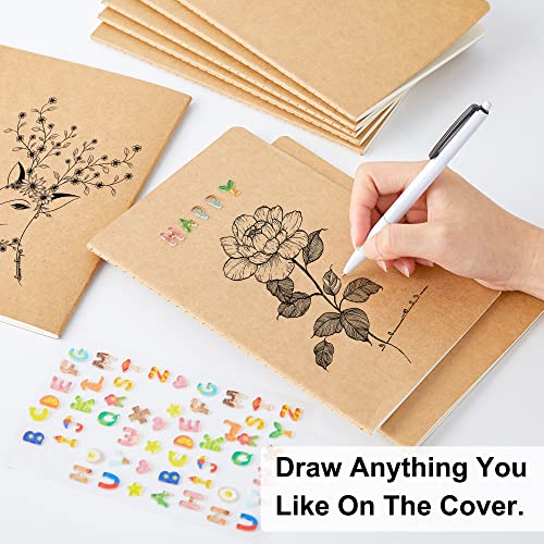 feela 60 Pack Kraft Notebooks Bulk, Lined Travel Journals Note Pad Notebooks for Men Women Girls Students, Making Plans Writing Memos Office School Supplies, A5, 60 Pages, 8.3” X 5.5” - style: Lined-60 Pack
