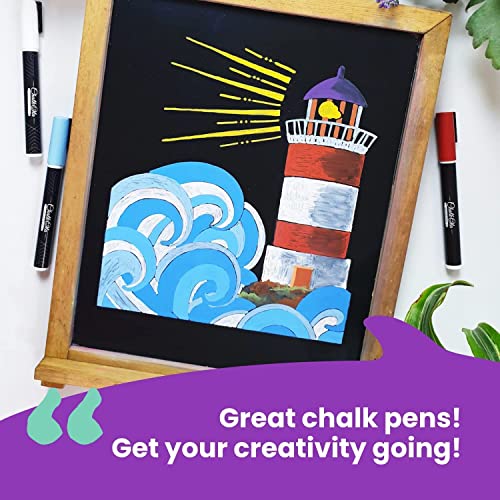 Chalkola 8 Pastel Liquid Chalk Markers for Blackboard, Chalkboard Signs, Window, Labels, Bistro, Glass, Car - Washable Wet Wipe Ink ChalkBoard Markers | 6mm Reversible Tip, Erasable Liquid Chalk Pens - size: Bold Tip - 6mm