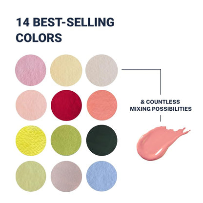 Professional Artist SUI Gouache Paint Set (15ml × 2 Tubes) – Watercolor Gouache | Pastel Red, Pink, Yellow, Green, Orange, Rose | Easy Mixing, Fade-Resistant Artist Paints for Beginners, Journaling & Illustration (Acuarelas)