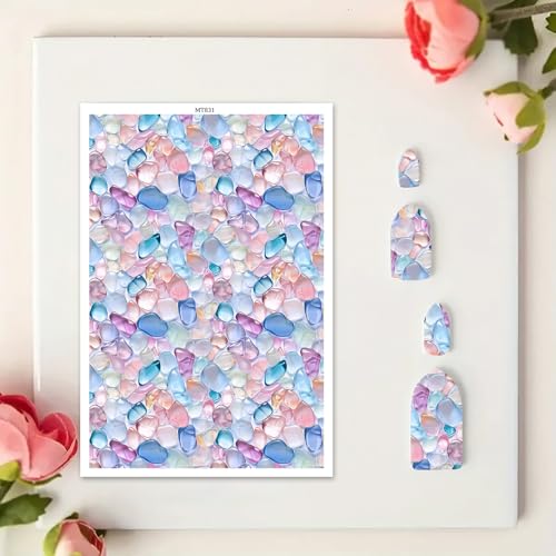Polymer Clay Transfer Paper, 10 Pcs Water Droplet Stone Pattern Shape Water Soluble Transfer Sheet for Polymer Clay Earrings Jewelry Making Disposable Stickers DIY Crafts 5.82X3.93 inch - color: Water Droplet Stone