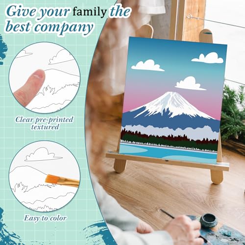 Sherr 12 Pcs Pre Drawn Canvas Pre Printed Canvas for Adults Sip and Paint Party Canvases Painting Kit for Summer Easter Mother's Day Party Favor(Landscape,8 x 10 Inch) - size: 8 x 10 Inch, style: Landscape