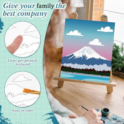 Sherr 12 Pcs Pre Drawn Canvas Pre Printed Canvas for Adults Sip and Paint Party Canvases Painting Kit for Summer Easter Mother's Day Party Favor(Landscape,8 x 10 Inch) - size: 8 x 10 Inch, style: Landscape