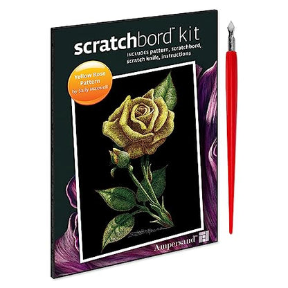 Ampersand Art Supply Scratchbord | Yellow Rose | 5’’ x 7’’ | Professional Scratchboard Art Panel | for Scratchboard Drawing, Illustration & Mixed Media - style: Yellow Rose