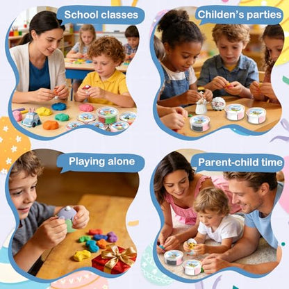 Easter Air Dry Clay for Kids,12 Boxes Modeling Magic Clay Kit with Sculpting Tools Tutorials, Safe & Non-Sticky DIY Craft Kit for Easter Basket Stuffers Gifts - color: Clay Easter Kit
