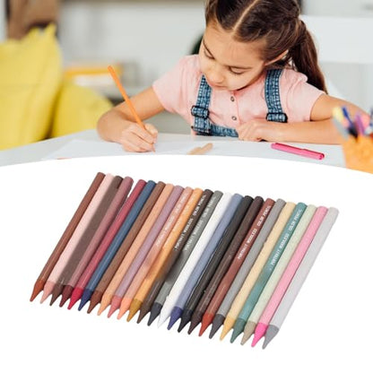 Luocute 24 Color Oil Based Pencils, Vibrant Pigment for Smooth Drawing and Blending, with Woodless Design for Artists Students Sketching Coloring Books