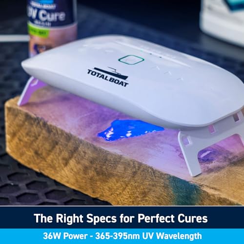 TotalBoat UV Light for Resin Curing | 36W Large UV Resin Lamp with Timer Settings (60s, 90s, 150s) and 24 LEDs for Fast, Even Cures | Use for Jewelry, Crafts, Molds, Decor, and DIY Projects