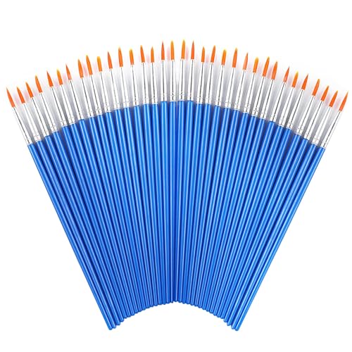 60 Pcs Round Paint Brushes,Small Brush Bulk for Detail Painting - style: Round Brushes