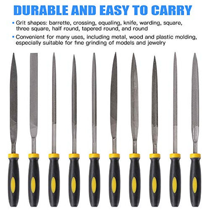 Glarks 12Pcs Mosaic Tools Set, Heavy Duty Wheeled Glass Mosaic Nippers and Tile Cutter Pliers with 10Pcs High Strength Needle File for Glass & Ceramic Cutting and Grinding