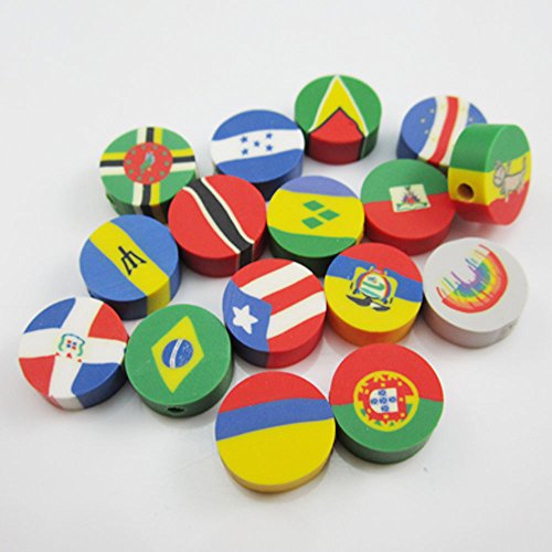 200 PCS - Mixed National Flag Polymer Clay Spacer Beads