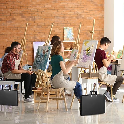 PATIKIL 11" x 17" Art Portfolio Case with Zipper, Portfolio Storage Bag Folder, Artist Carrying Case PP Material for Artist Storage Artwork Poster Painting Board, Black