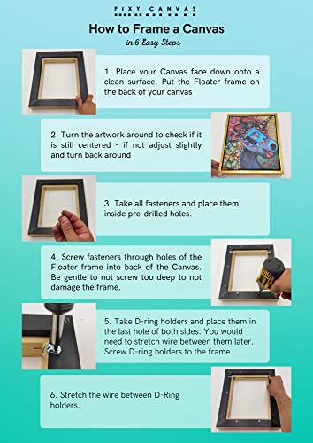 Combo Pack: Floater Frame + 8x10 inch Stretched Canvas for Painting, 1-3/8" Thick Frame + 3/4" Deep Blank Canvas with 12oz Primed 100% Cotton Canvas Fabric (Distressed White, 8 x 10 inch) - color: Distressed White, size: 8 x 10 inch