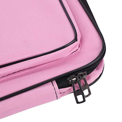 haozaikeji A3 Artist Portfolio Carry Case Bag Portable Waterproof Canvas Shoulder Bag Painting Pad Backpack for Sketching Painting Art Supplies with Shoulder Straps & Carry Handle - color: Pink