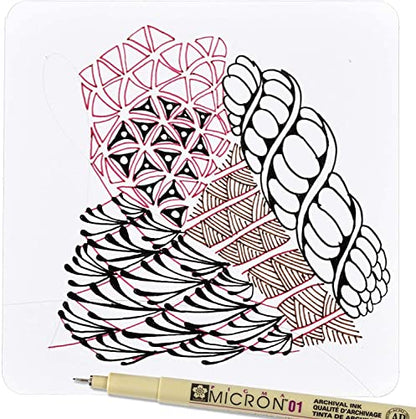 SAKURA Pigma Micron Fineliner Pens, 01 Tip Size, Archival Black Ink, 6 PK 50035 - style: Micron 01