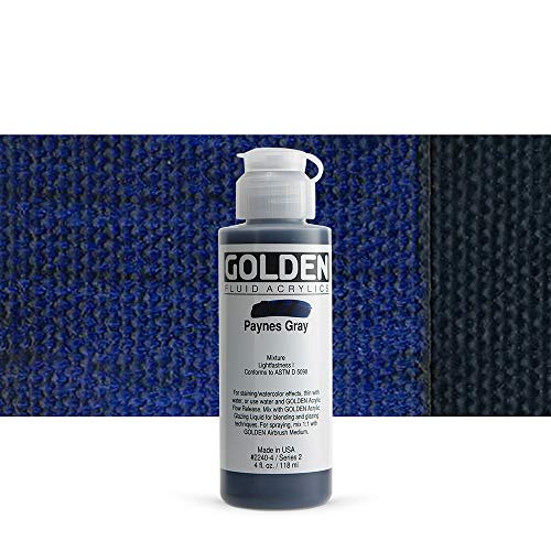 GOLDEN Fluid Acrylics, Payne's Gray, 4 fl. oz. Bottle, Professional Acrylic Paint, Semi-Transparent