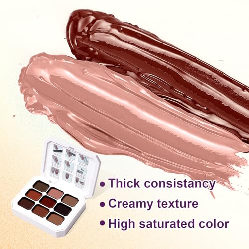 Gradient Painting Gel, 9 Colors Ombre Nail Polish for Pigmented Pat Painting Gel Alomnd Brown Black Color French Manicure DIY Nail Art Long-lasting No-wipe DIY Palette Hot Chocolate - color: Hot Chocolate