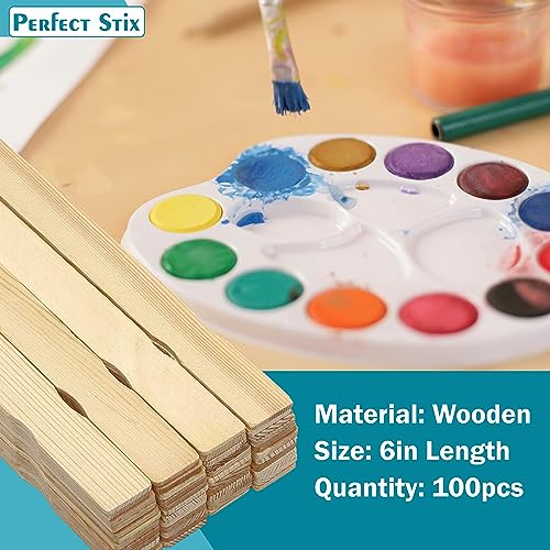 Perfect Stix "6"" Wooden Paint Paddles- Pack of 100ct" - color: 6" Paint Paddles