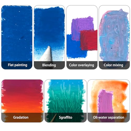 Artecho Oil Pastels Set of 50 Colors (8 x 60 mm) | Soft Oil Pastels, For Art Painting, Drawing, Blending, For Artists, Teachers - style: 50 Basic Colors