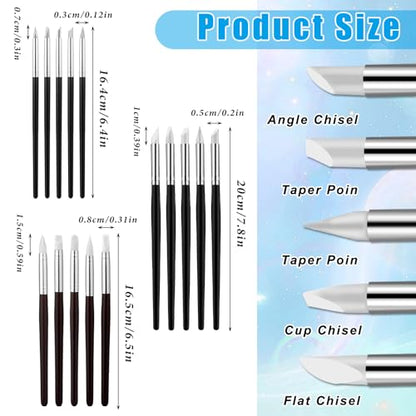 15 Pcs Silicone Paint Brush Black Silicon Color Shapers Brushes for DIY Handicraft Professional Silicone Sculpting Tools Flexible Clay Sculpture Tools for Drawing Sculpture Nail Design（3mm/5mm/8mm）