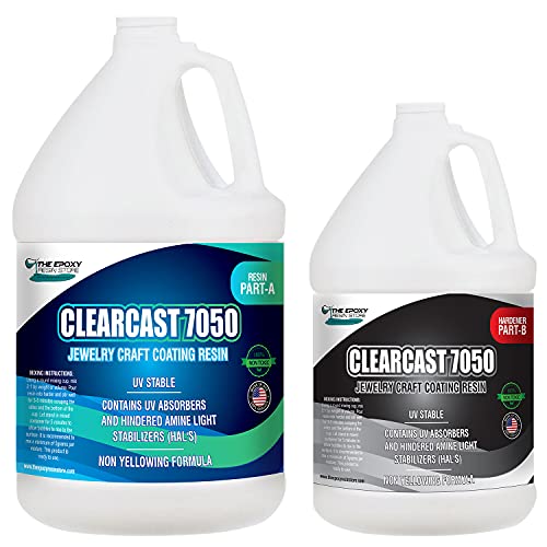 The Epoxy Resin Store Clearcast 7050 UV Resisting Jewelry Craft 2 Part Resin Kit for Art and Decorative Applications, 1.5 Gallons