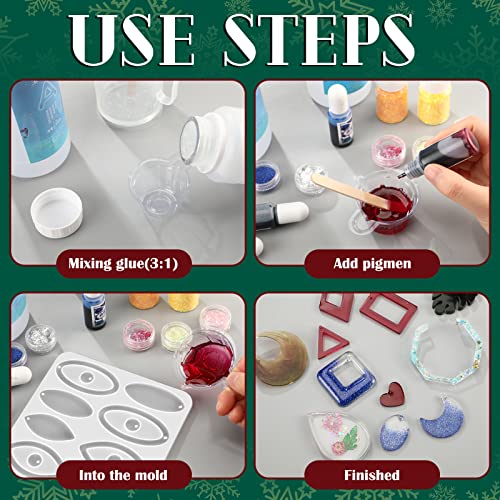 Patelai 4 Pcs Resin Earring Molds Irregular Shaped Earrings Silicone Mold for Epoxy Resin Dangle Drop Jewelry Making Kit for Women DIY Crafts Necklace Pendants Keychain(Snowflake Oval) - style: Snowflake Oval
