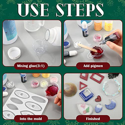 Patelai 4 Pcs Resin Earring Molds Irregular Shaped Earrings Silicone Mold for Epoxy Resin Dangle Drop Jewelry Making Kit for Women DIY Crafts Necklace Pendants Keychain(Snowflake Oval) - style: Snowflake Oval