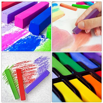 Soft Pastel for Artists, 24 PCS Vibrant Colors Chalk Sticks - Premium Pastel Art Supplies for Drawing, Blending, and Shading - Ideal for Adults and Beginners