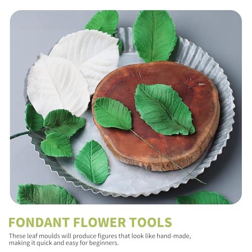 KALAIEN Leaf Petal Veiner Gum Paste Mold Sugar Craft Tools Rose Flower Leaf Vein Double Veiners Mold - color: Rose Petal