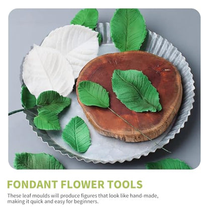 KALAIEN Leaf Petal Veiner Gum Paste Mold Sugar Craft Tools Rose Flower Leaf Vein Double Veiners Mold - color: Rose Petal