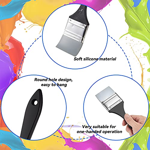 4 Pieces Silicone Paint Brush Set Color Shapers Silicone Brushes for Resin Painting Flat Paintbrush Acrylic and Water Based Tool(1/1.5/2/ 2.5 in Wide) - size: 1/ 1.5/ 2/ 2.5 In Wide