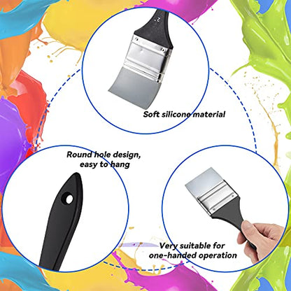 4 Pieces Silicone Paint Brush Set Color Shapers Silicone Brushes for Resin Painting Flat Paintbrush Acrylic and Water Based Tool(1/1.5/2/ 2.5 in Wide) - size: 1/ 1.5/ 2/ 2.5 In Wide