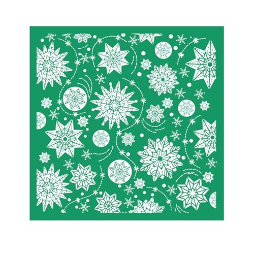 DGAGA Snowflakes Self-Adhesive Silk Screen Printing Stencils,Winter Silk Screen Stencils Transfers for Craft Christmas Chalk Stencil Reusable for Painting on Wood Window Home Xmas Gift - color: Snowflakes stencils