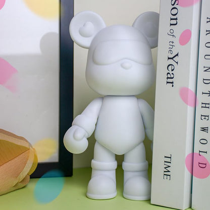 DIY (9+13 Inch, Blank Mold) Fluid Bear + Keychain Painting Set, Teddy Bear Figure for Creative Fluid Art and Home Decoration - size: 13 Inch