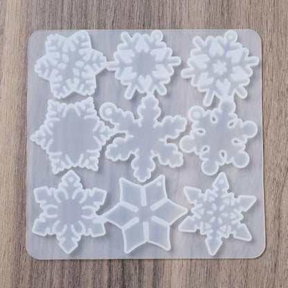 1PC Snowflake Pendant Silicone Molds Christmas Resin Epoxy Casting Molds for Earring Necklace Keychain Charms Pendants Jewelry Making DIY Gem Cabochon Craft Supplies White 115x113x4.5mm - color: White-22