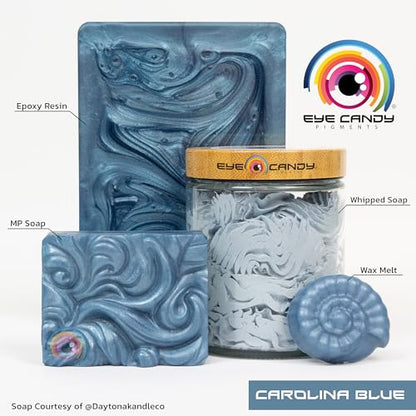 Eye Candy Pigments Premium Blue Mica Powder - Carolina Blue (50gr) - for Epoxy, Resin, Soap, Paint, Woodworking, Acrylic Pouring, Bath Bombs, Fishing Lures - DIY Arts and Crafts Additive - color: Carolina Blue