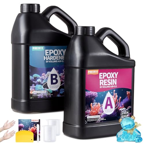1 Gallon Epoxy Resin Kit, Crystal Clear and Hard Upgraded 2 Part Resin and Hardener for Casting Coating, Countertop, Table top, Art DIY Handcraft Jewelry - size: 1 Gallon