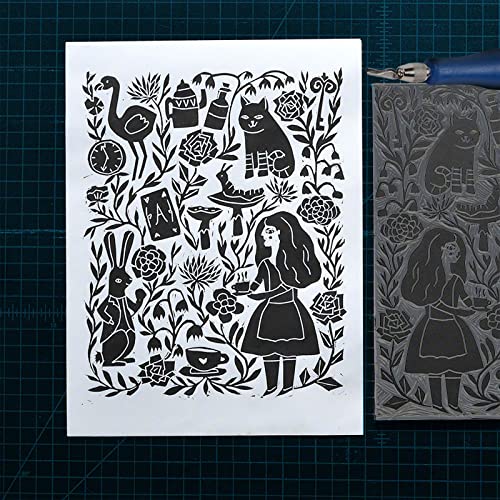 Falling in Art Soft Linoleum Carving Block, Linocut Block for Printmaking, 6 Inches by 6 Inches, Gray, 2-Pack - color: Gray, size: 6'' x 6'' 2 Pack