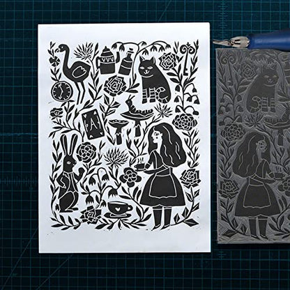 Falling in Art Soft Linoleum Carving Block, Linocut Block for Printmaking, 6 Inches by 6 Inches, Gray, 2-Pack - color: Gray, size: 6'' x 6'' 2 Pack