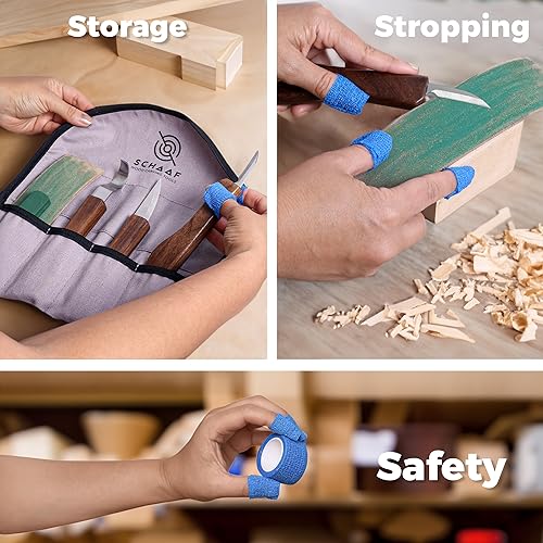 Beginner-Friendly Wood Carving Kit, 3pc Whittling Knife Set with Wood Carving Knives, Spoon Carving Knife, Basswood Blocks, & Fun Learning Videos, Wood Whittling Kit for Beginners from Schaaf Tools