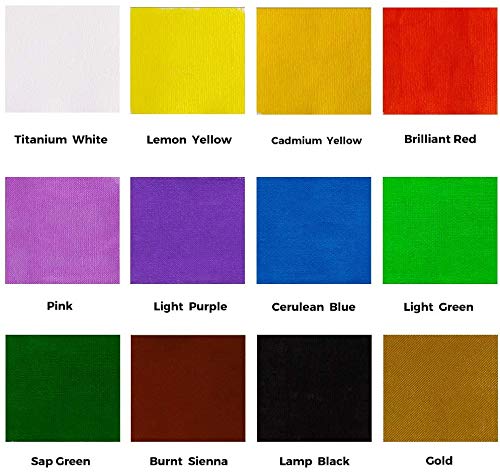 Mont Marte Signature Fabric Paint, 12pc x 0.7oz (20ml), Suitable for DIY Fashion and Homewares - color: 12 colors