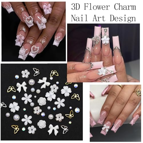 Flower Nail Art Charms Rhinestones Nail Charms Luxurious Nail Supplies Accessories Nail Gems Jewelry Rhinestones for Women Nail Design - color: Colorful-05