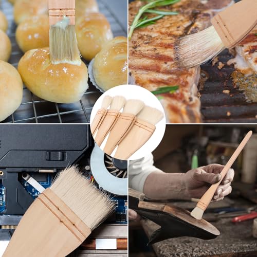 12 Pack Hake Brush, 1in / 1.5 in / 2in / 2.5in Flat Hake Brushes Set, Crafted with Premium Goat Hair Bristles, Ideal for Watercolor, Wash, Ceramic and Pottery Painting - size: 12 Pack (1in/1.5in/2in/2.5in)